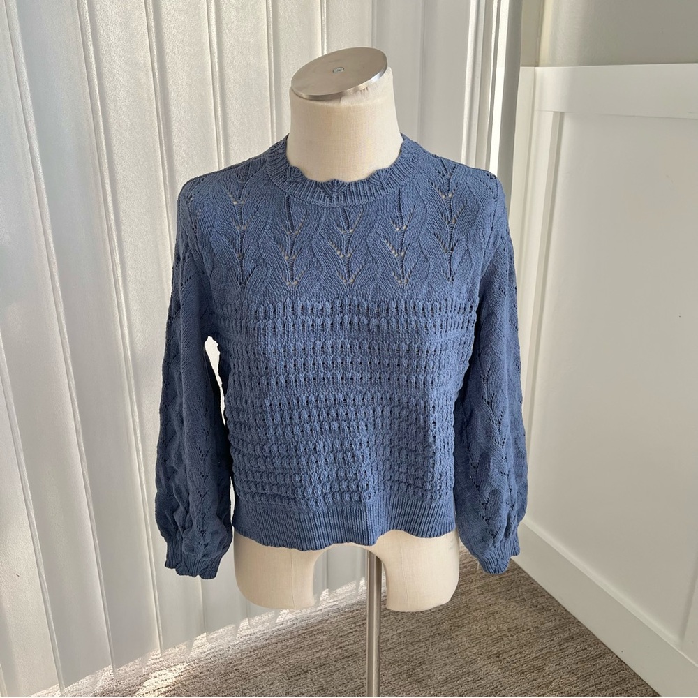 Lauren Conrad Women’s Blue Chenille Knit Sweater Size Small